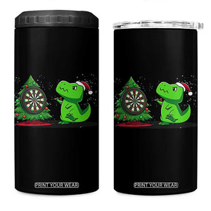 Christmas Dinosaur Dart Player 4 in 1 Can Cooler Tumbler Funny Dino Lover TS12 One Size: 16 oz Black Print Your Wear