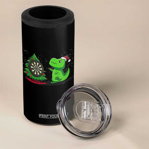 Christmas Dinosaur Dart Player 4 in 1 Can Cooler Tumbler Funny Dino Lover TS12 Print Your Wear