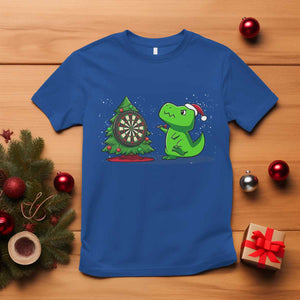 Christmas Dinosaur Dart Player T Shirt Funny Dino Lover TS12 Royal Blue Print Your Wear