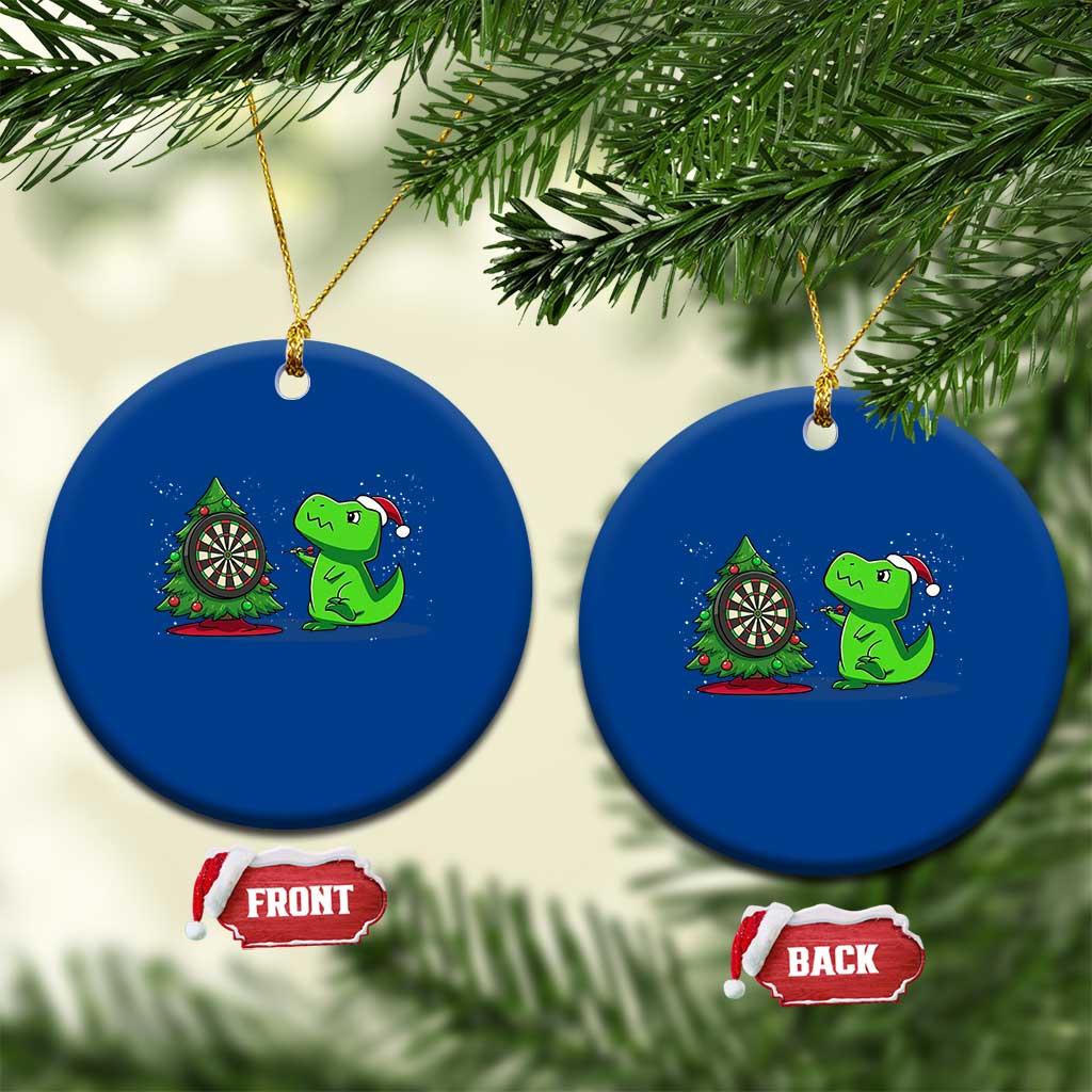 Christmas Dinosaur Dart Player Ceramic Ornament Funny Dino Lover TS12 1pc Blue Print Your Wear
