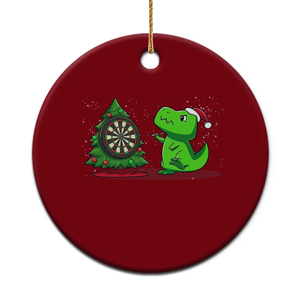Christmas Dinosaur Dart Player Ceramic Ornament Funny Dino Lover TS12 1pc Red Print Your Wear