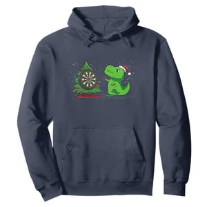 Christmas Dinosaur Dart Player Hoodie Funny Dino Lover TS12 Navy Print Your Wear