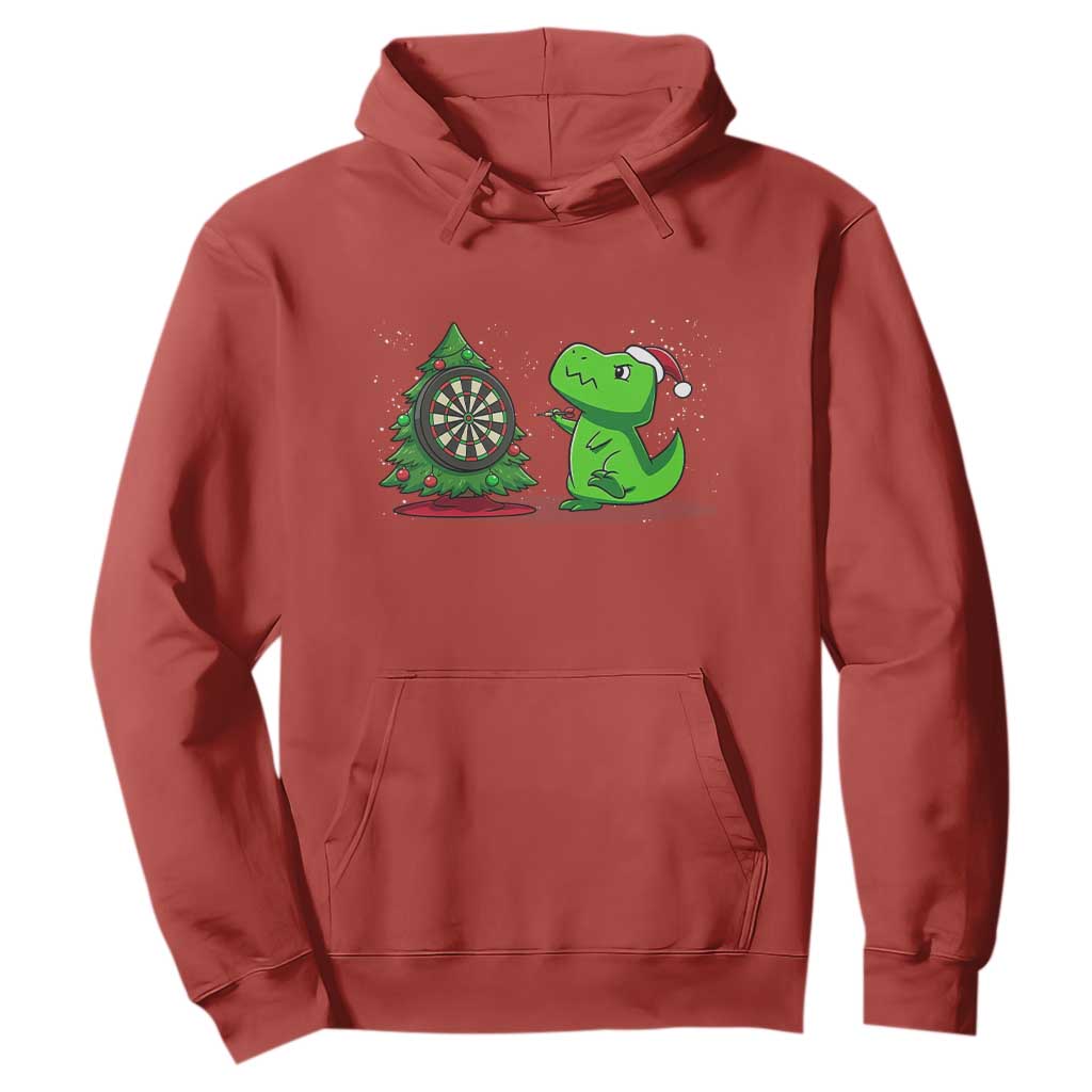 Christmas Dinosaur Dart Player Hoodie Funny Dino Lover TS12 Red Print Your Wear