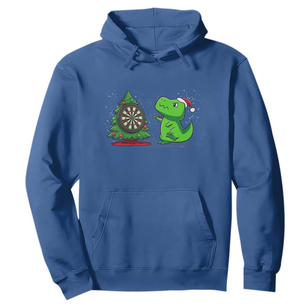 Christmas Dinosaur Dart Player Hoodie Funny Dino Lover TS12 Royal Blue Print Your Wear
