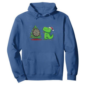 Christmas Dinosaur Dart Player Hoodie Funny Dino Lover TS12 Royal Blue Print Your Wear