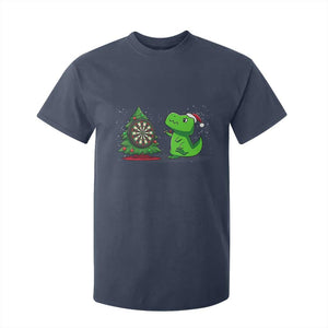 Christmas Dinosaur Dart Player T Shirt For Kid Funny Dino Lover TS12 Navy Print Your Wear