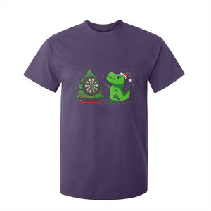 Christmas Dinosaur Dart Player T Shirt For Kid Funny Dino Lover TS12 Purple Print Your Wear
