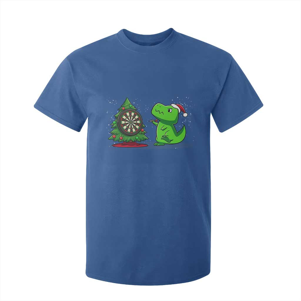 Christmas Dinosaur Dart Player T Shirt For Kid Funny Dino Lover TS12 Royal Blue Print Your Wear