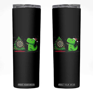 Christmas Dinosaur Dart Player Skinny Tumbler Funny Dino Lover TS12 Black Print Your Wear