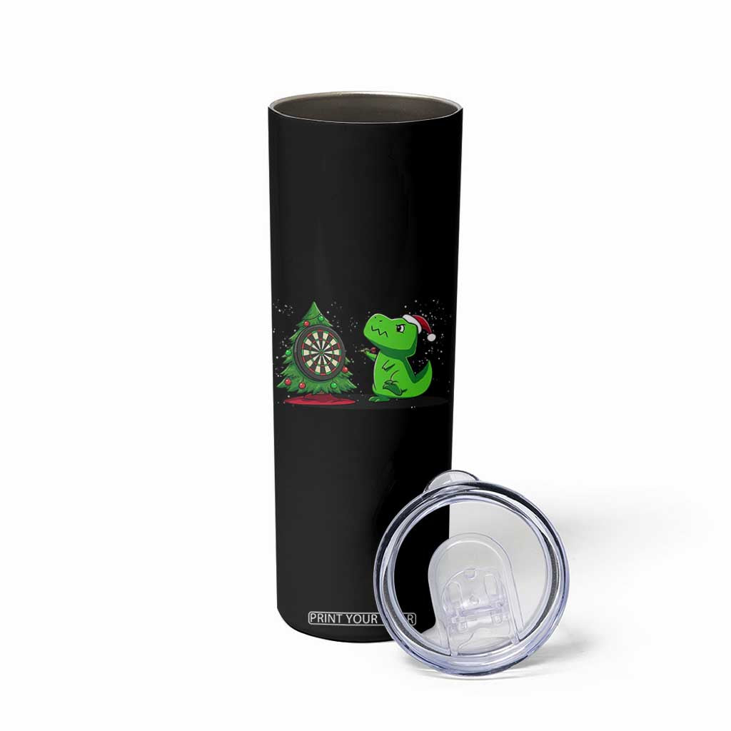 Christmas Dinosaur Dart Player Skinny Tumbler Funny Dino Lover TS12 Print Your Wear