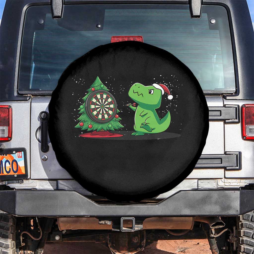 Christmas Dinosaur Dart Player Spare Tire Cover Funny Dino Lover TS12 No hole Black Print Your Wear