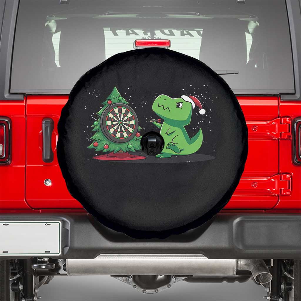 Christmas Dinosaur Dart Player Spare Tire Cover Funny Dino Lover TS12 Black Print Your Wear