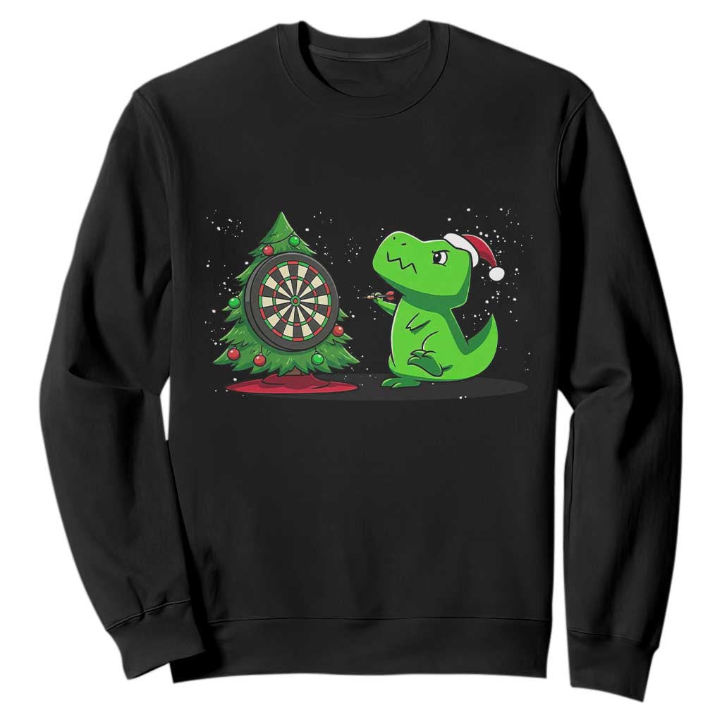 Christmas Dinosaur Dart Player Sweatshirt Funny Dino Lover TS12 Black Print Your Wear
