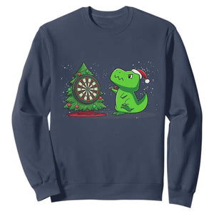 Christmas Dinosaur Dart Player Sweatshirt Funny Dino Lover TS12 Navy Print Your Wear
