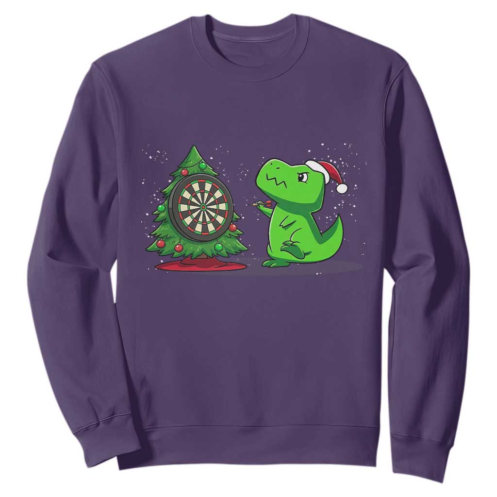 Christmas Dinosaur Dart Player Sweatshirt Funny Dino Lover TS12 Purple Print Your Wear