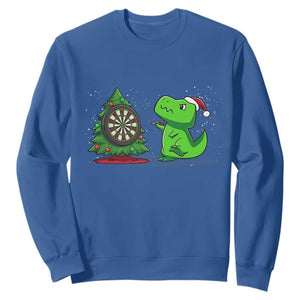 Christmas Dinosaur Dart Player Sweatshirt Funny Dino Lover TS12 Royal Blue Print Your Wear