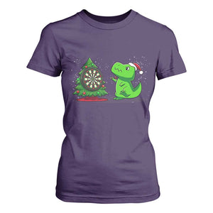Christmas Dinosaur Dart Player T Shirt For Women Funny Dino Lover TS12 Purple Print Your Wear