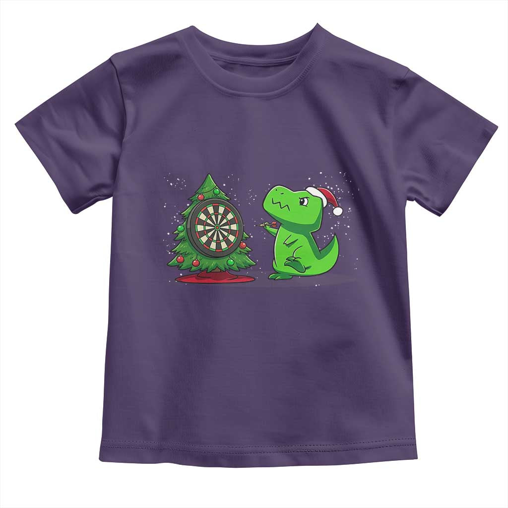 Christmas Dinosaur Dart Player Toddler T Shirt Funny Dino Lover TS12 Purple Print Your Wear