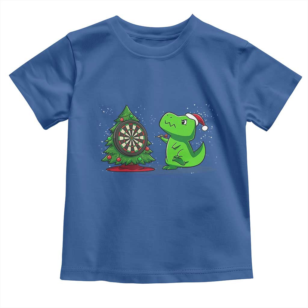 Christmas Dinosaur Dart Player Toddler T Shirt Funny Dino Lover TS12 Royal Blue Print Your Wear