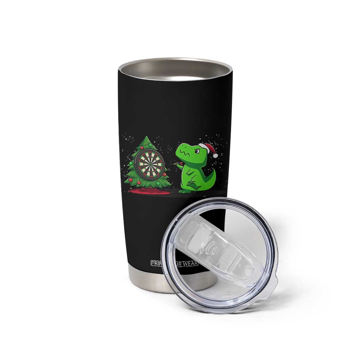 Christmas Dinosaur Dart Player Tumbler Cup Funny Dino Lover TS12 Print Your Wear
