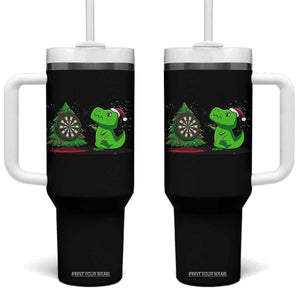 Christmas Dinosaur Dart Player Tumbler With Handle Funny Dino Lover TS12 One Size: 40 oz Black Print Your Wear