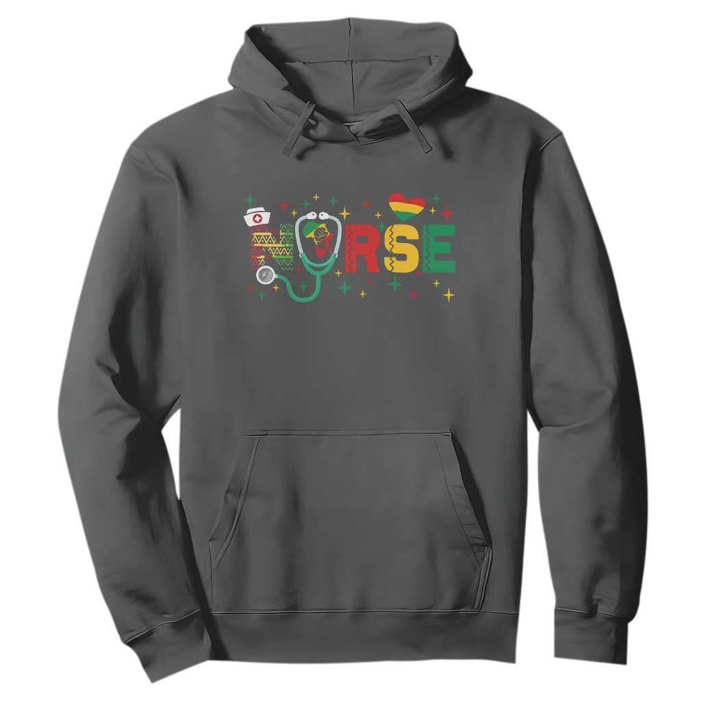 Proud Black Nurse Hoodie Black History Month Gift TS12 Dark Heather Print Your Wear