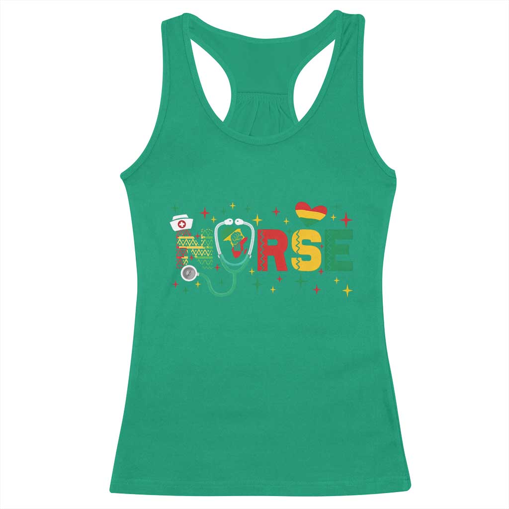 Proud Black Nurse Racerback Tank Top Black History Month Gift TS12 Irish Green Print Your Wear