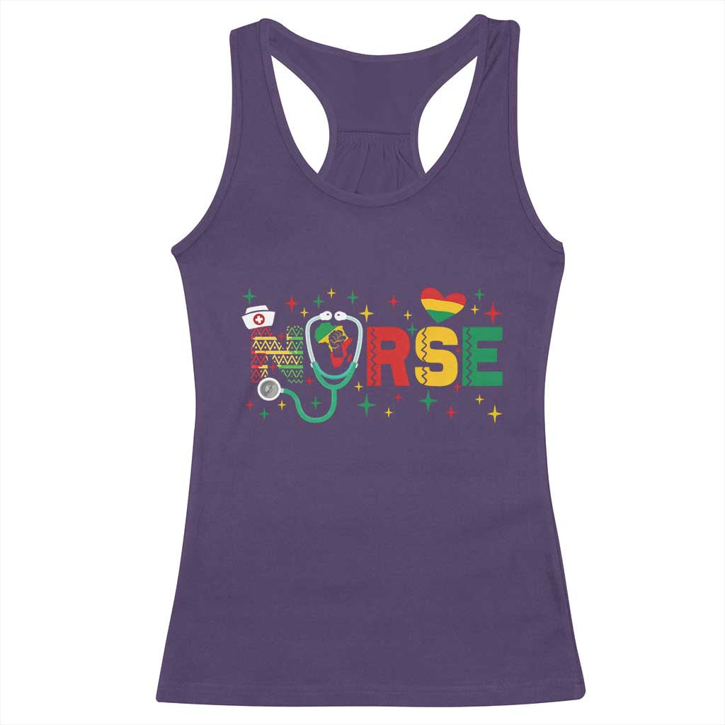 Proud Black Nurse Racerback Tank Top Black History Month Gift TS12 Purple Print Your Wear
