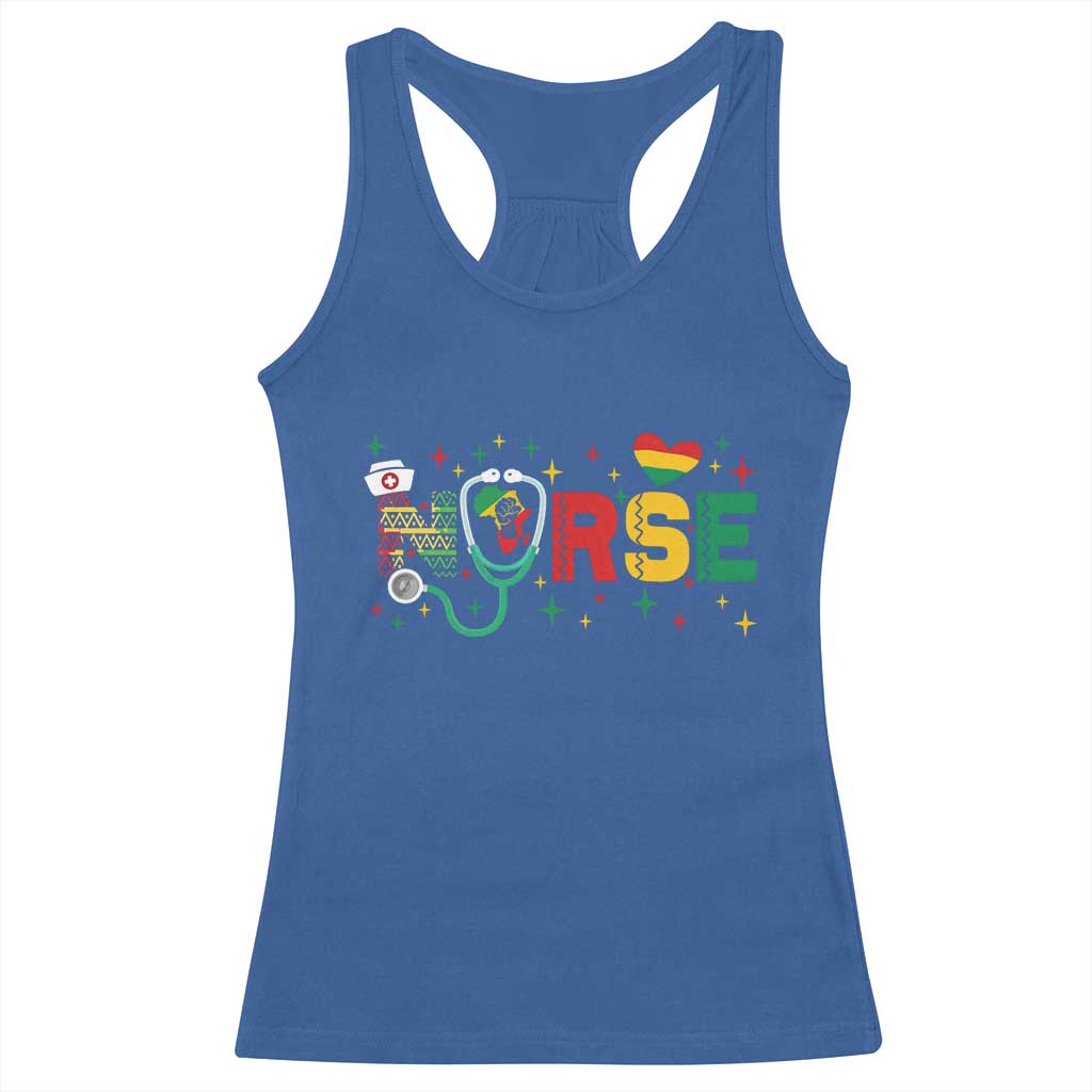 Proud Black Nurse Racerback Tank Top Black History Month Gift TS12 Royal Blue Print Your Wear