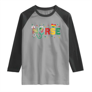 Proud Black Nurse Raglan Shirt Black History Month Gift TS12 Sport Gray Black Print Your Wear