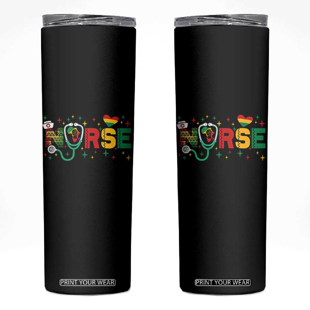 Proud Black Nurse Skinny Tumbler Black History Month Gift TS12 Black Print Your Wear