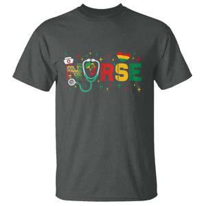 Proud Black Nurse T Shirt Black History Month Gift TS12 Dark Heather Print Your Wear