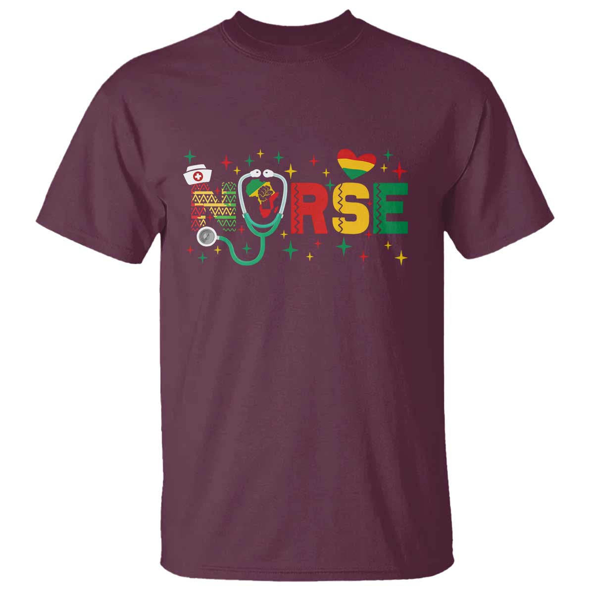 Proud Black Nurse T Shirt Black History Month Gift TS12 Maroon Print Your Wear