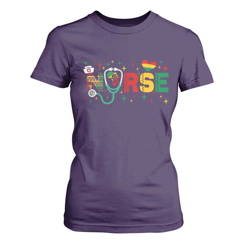 Proud Black Nurse T Shirt For Women Black History Month Gift TS12 Purple Print Your Wear