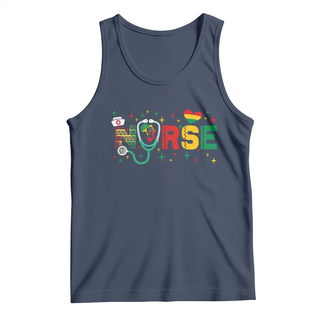Proud Black Nurse Tank Top Black History Month Gift TS12 Navy Print Your Wear