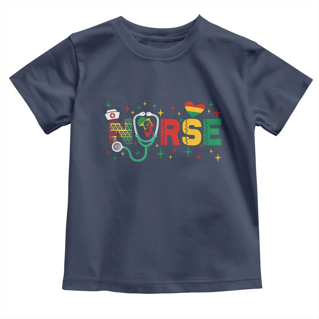 Proud Black Nurse Toddler T Shirt Black History Month Gift TS12 Navy Print Your Wear