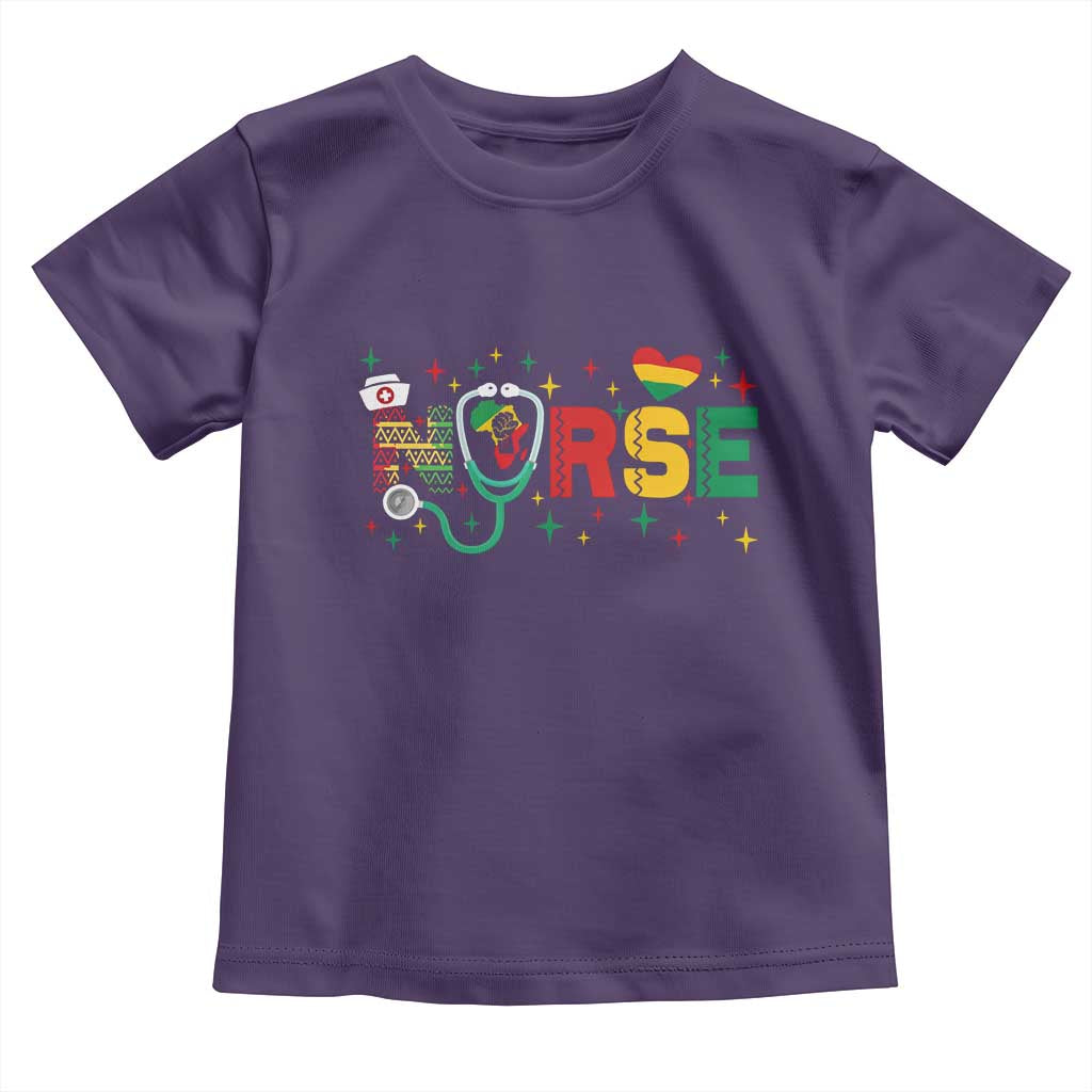 Proud Black Nurse Toddler T Shirt Black History Month Gift TS12 Purple Print Your Wear