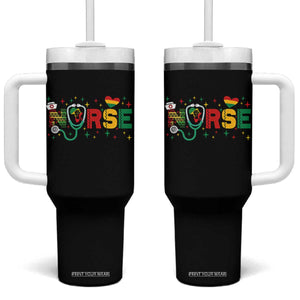Proud Black Nurse Tumbler With Handle Black History Month Gift TS12 One Size: 40 oz Black Print Your Wear
