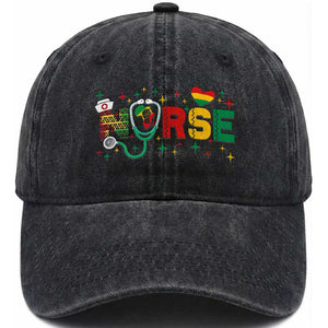 Proud Black Nurse Washed Cotton Baseball Cap Black History Month Gift TS12 Print Your Wear