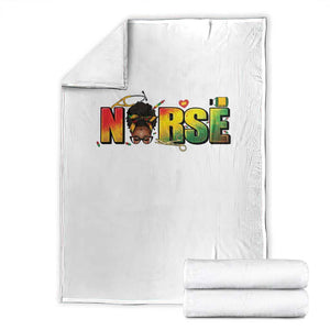 Proud Black Nurse Throw Blanket Black History Month Healthcare Gift TS12 White Print Your Wear