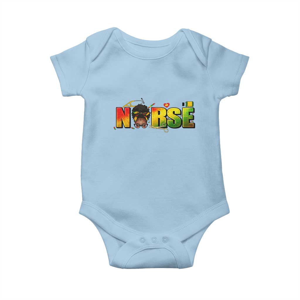 Proud Black Nurse Baby Onesie Black History Month Healthcare Gift TS12 Light Blue Print Your Wear