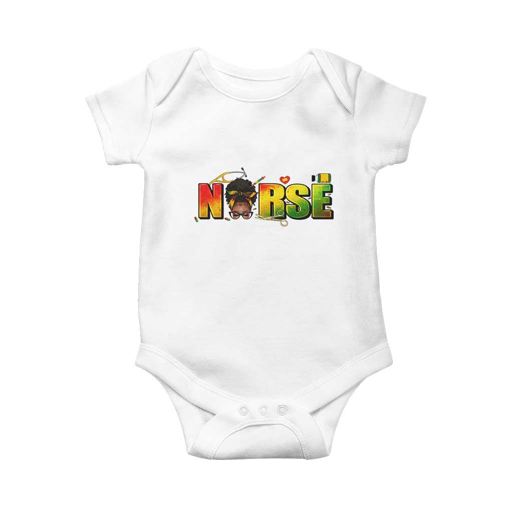 Proud Black Nurse Baby Onesie Black History Month Healthcare Gift TS12 White Print Your Wear