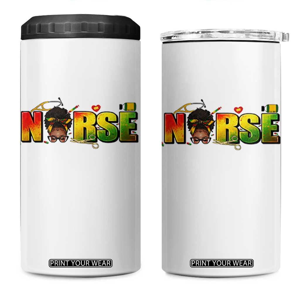 Proud Black Nurse 4 in 1 Can Cooler Tumbler Black History Month Healthcare Gift TS12 One Size: 16 oz White Print Your Wear