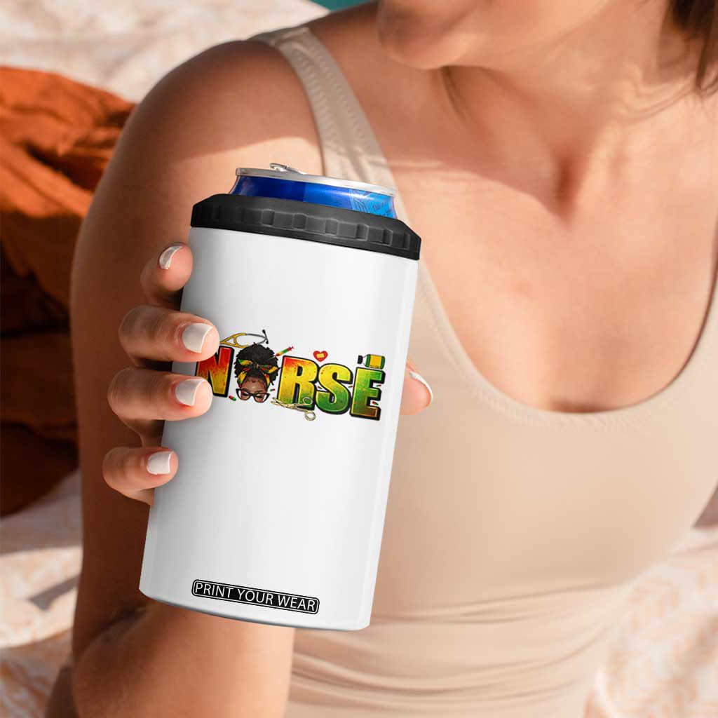 Proud Black Nurse 4 in 1 Can Cooler Tumbler Black History Month Healthcare Gift TS12 Print Your Wear