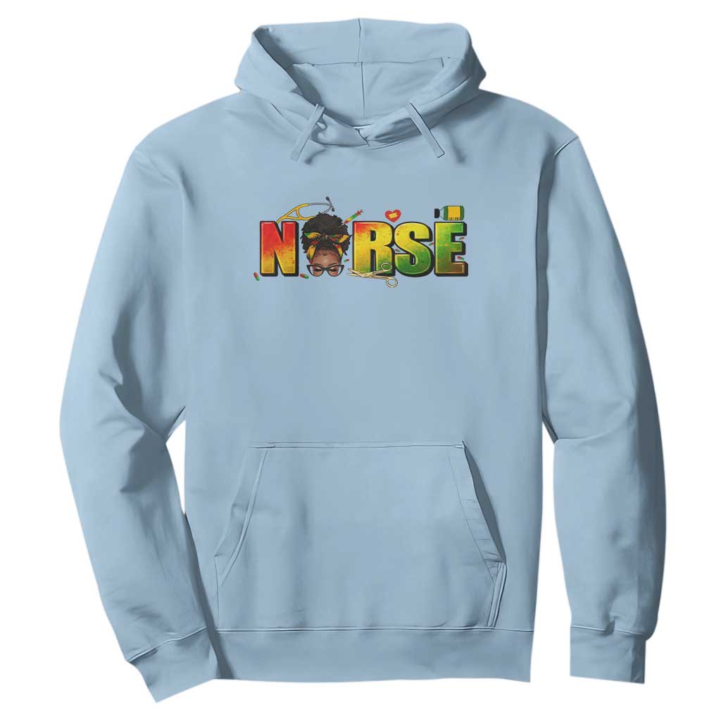 Proud Black Nurse Hoodie Black History Month Healthcare Gift TS12 Light Blue Print Your Wear