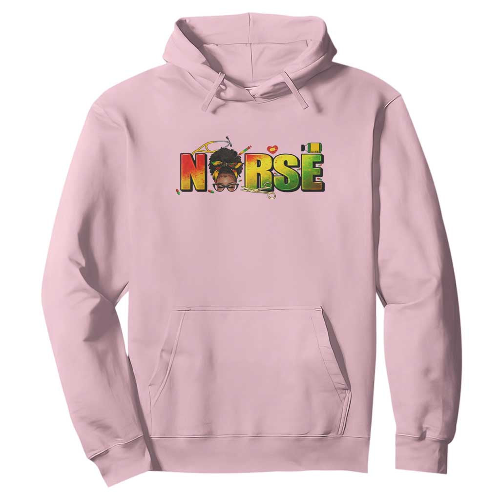 Proud Black Nurse Hoodie Black History Month Healthcare Gift TS12 Light Pink Print Your Wear