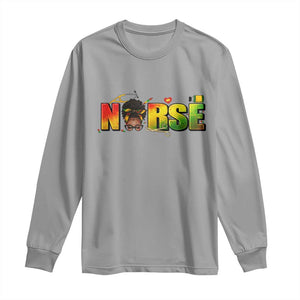 Proud Black Nurse Long Sleeve Shirt Black History Month Healthcare Gift TS12 Sport Gray Print Your Wear