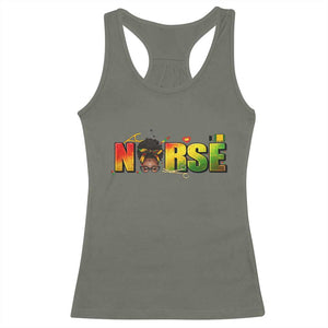 Proud Black Nurse Racerback Tank Top Black History Month Healthcare Gift TS12 Military Green Print Your Wear