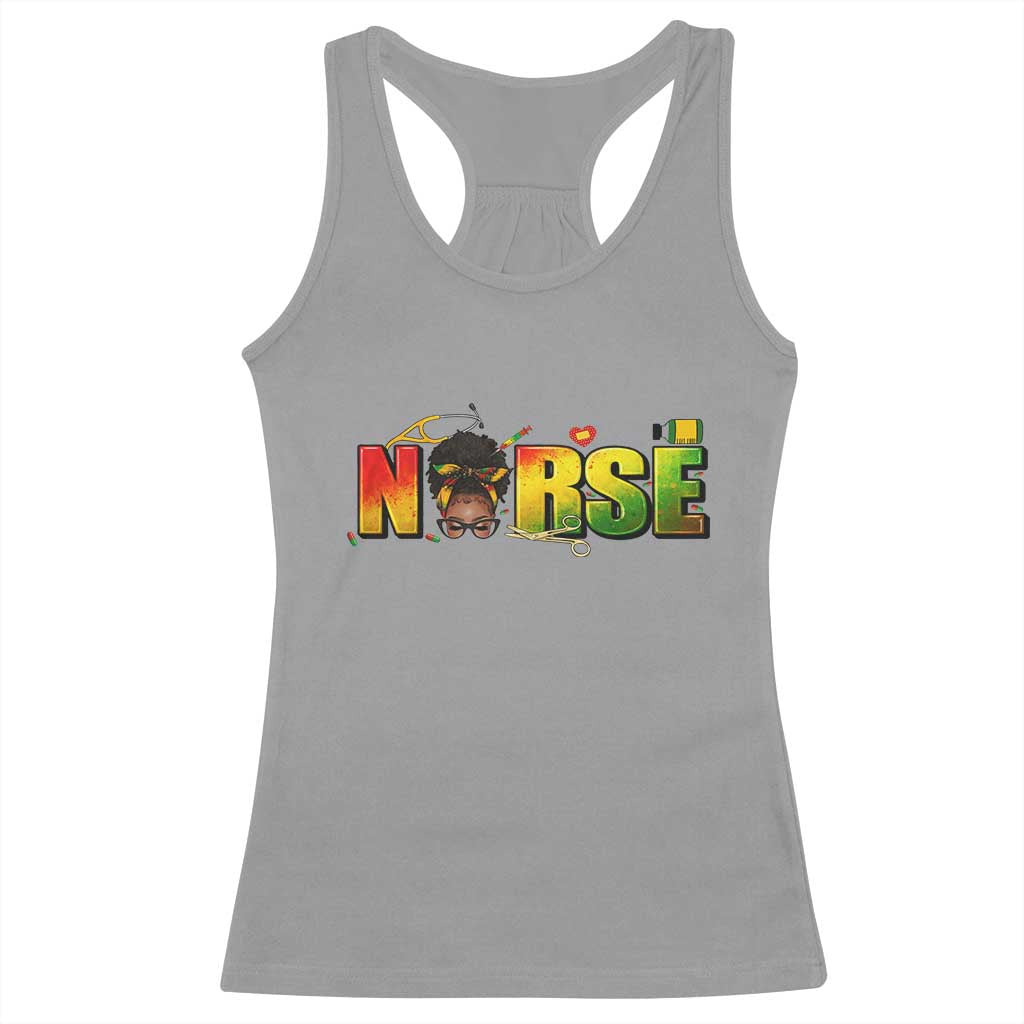 Proud Black Nurse Racerback Tank Top Black History Month Healthcare Gift TS12 Sport Gray Print Your Wear