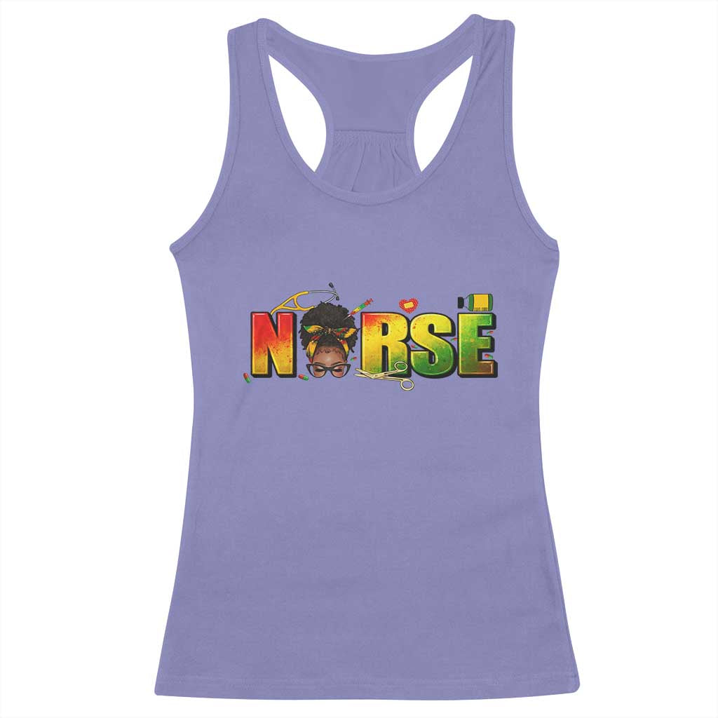 Proud Black Nurse Racerback Tank Top Black History Month Healthcare Gift TS12 Violet Print Your Wear
